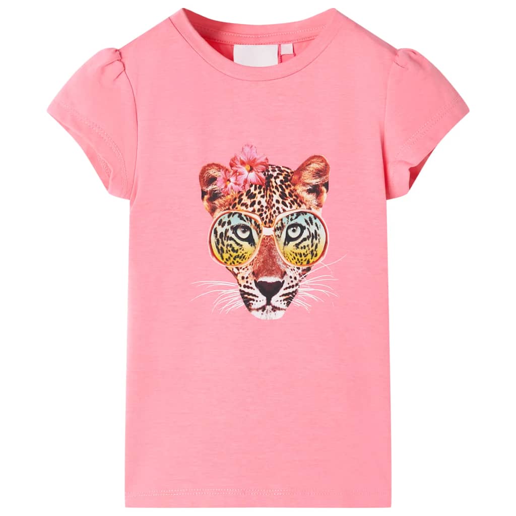 Kindershirt 116 neonroze Roze