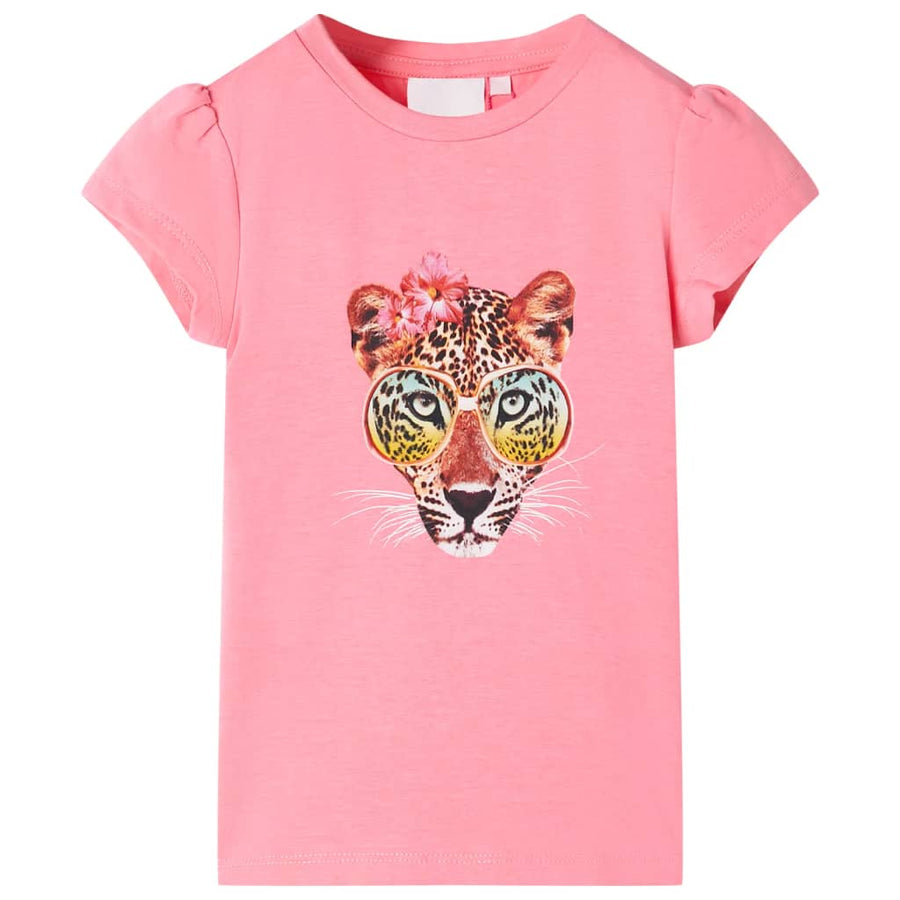 Kindershirt 116 neonroze Roze