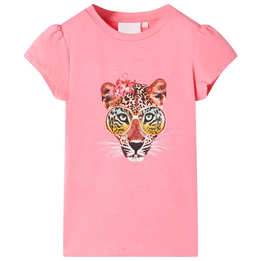 Kindershirt 128 neonroze Roze