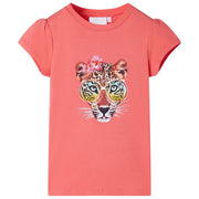 Kindershirt 116 koraal katoen