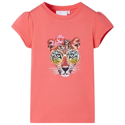 Kindershirt 116 koraalkleurig Koraal