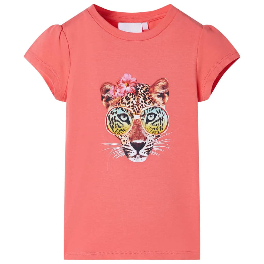 Kindershirt 116 koraalkleurig Koraal