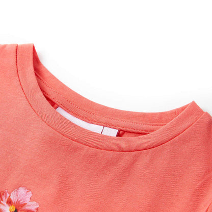 Kindershirt 116 koraalkleurig Koraal