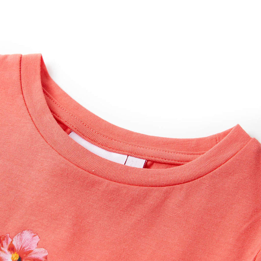 Kindershirt 116 koraalkleurig Koraal