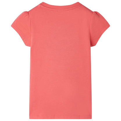 Kindershirt 128 koraalkleurig Koraal