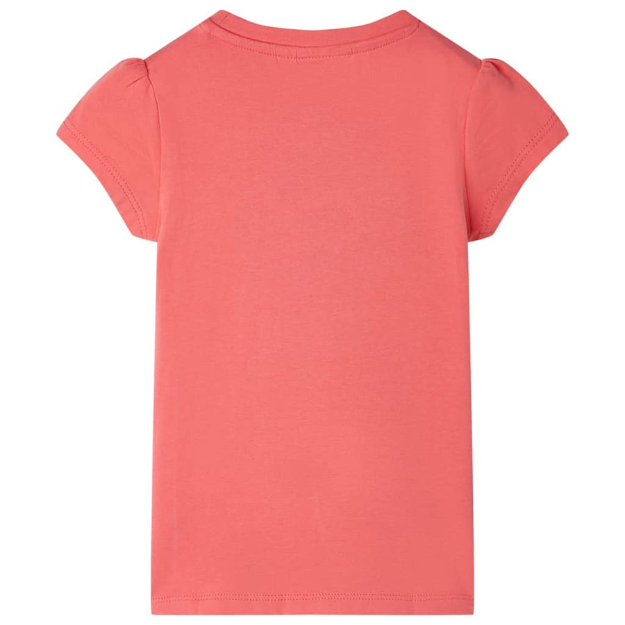 Kindershirt 128 koraalkleurig Koraal