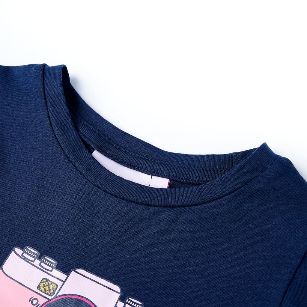 Kindershirt 116 marineblauw Marineblauw 116