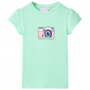 Kindershirt 116 felgroen katoen