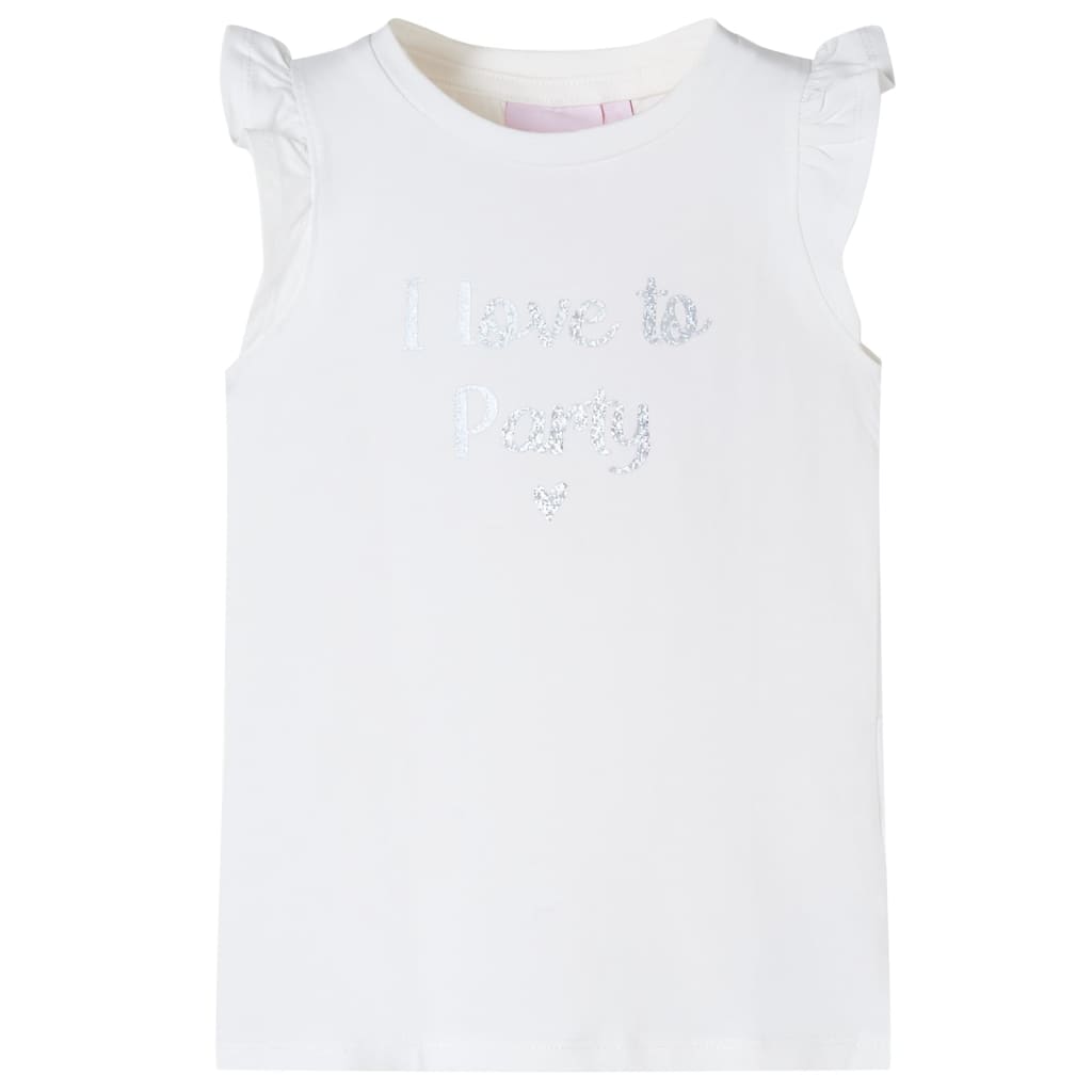 Kindershirt met mouwen met ruches 104 wit Wit