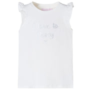 Girls' ruffle sleeve top 104 white