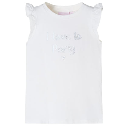 Kindershirt met mouwen met ruches 104 wit Wit