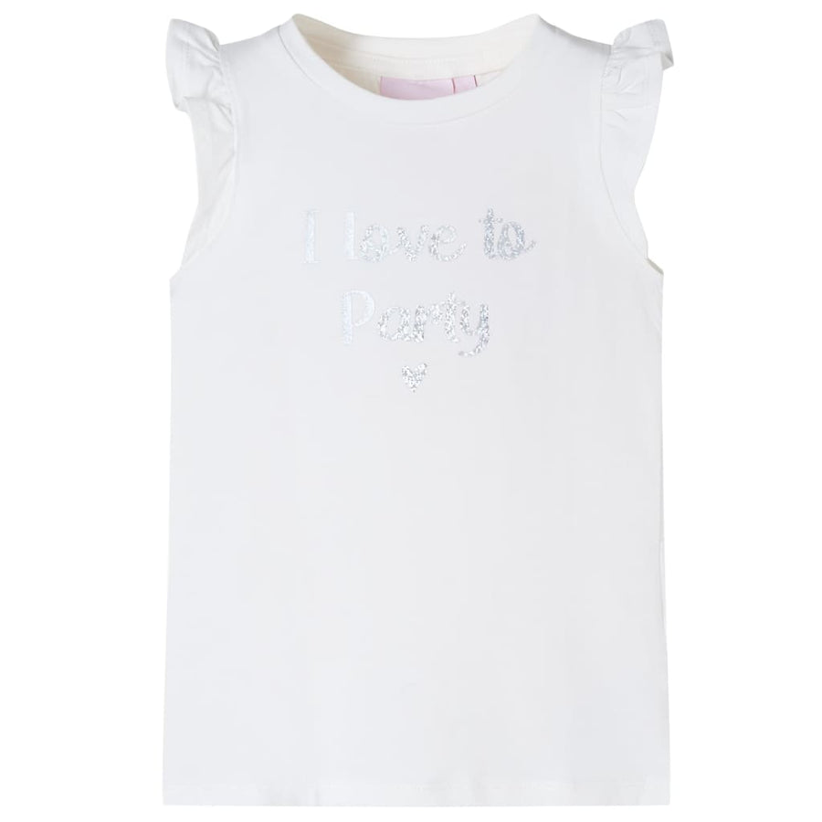 Kindershirt met mouwen met ruches 104 wit Wit