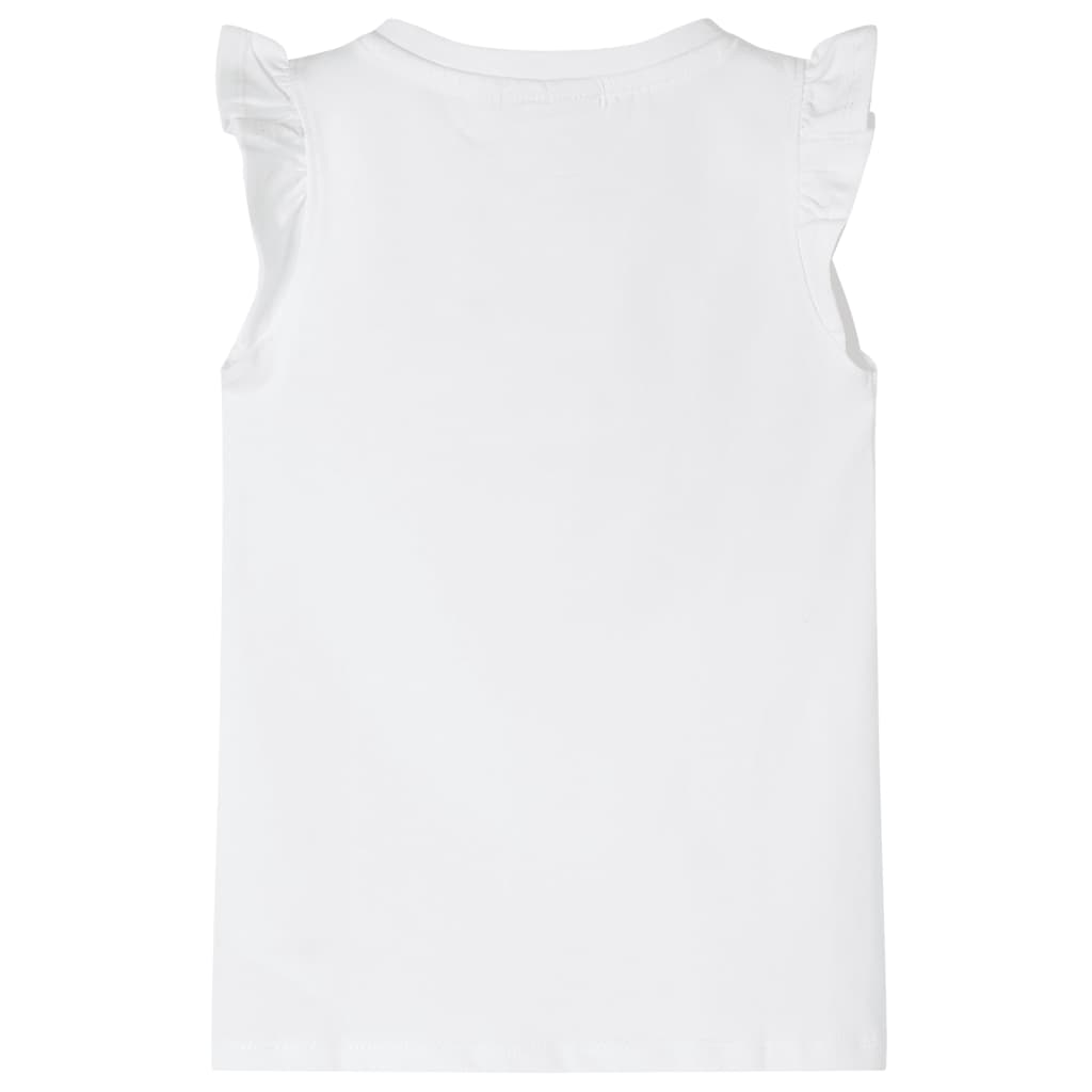 Kindershirt met mouwen met ruches 104 wit Wit
