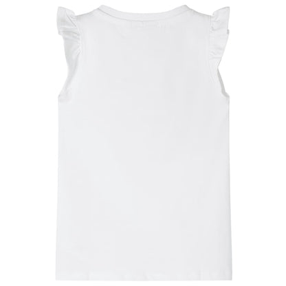 Kindershirt met mouwen met ruches 104 wit Wit