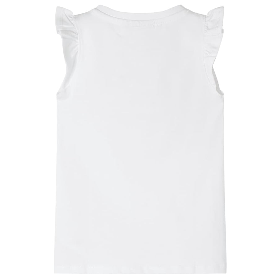 Kindershirt met mouwen met ruches 104 wit Wit