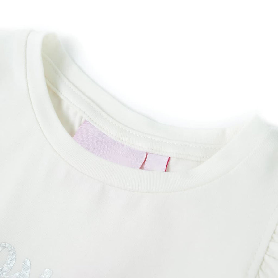 Kindershirt met mouwen met ruches 104 wit Wit