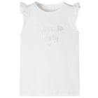 Kindershirt 116 wit ruches glitterprint