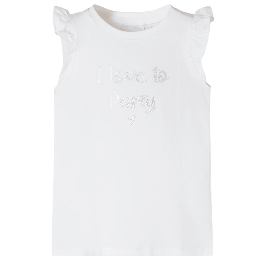 Kindershirt met mouwen met ruches 116 wit Wit
