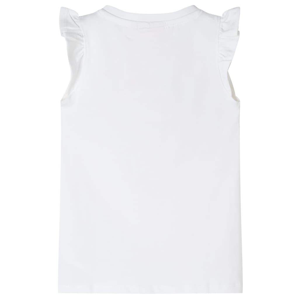 Kindershirt met mouwen met ruches 116 wit Wit
