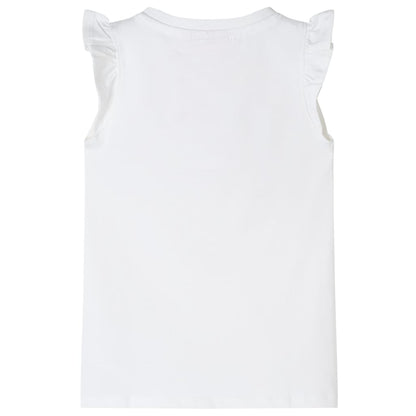 Kindershirt met mouwen met ruches 116 wit Wit