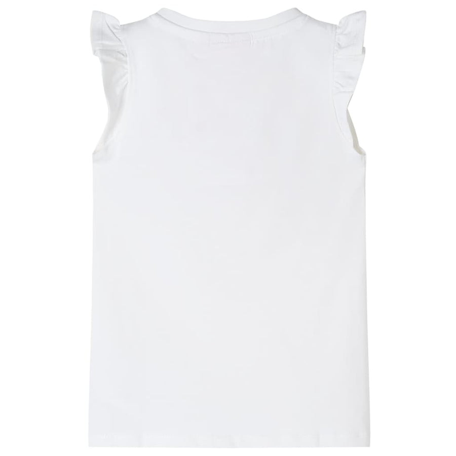 Kindershirt met mouwen met ruches 116 wit Wit