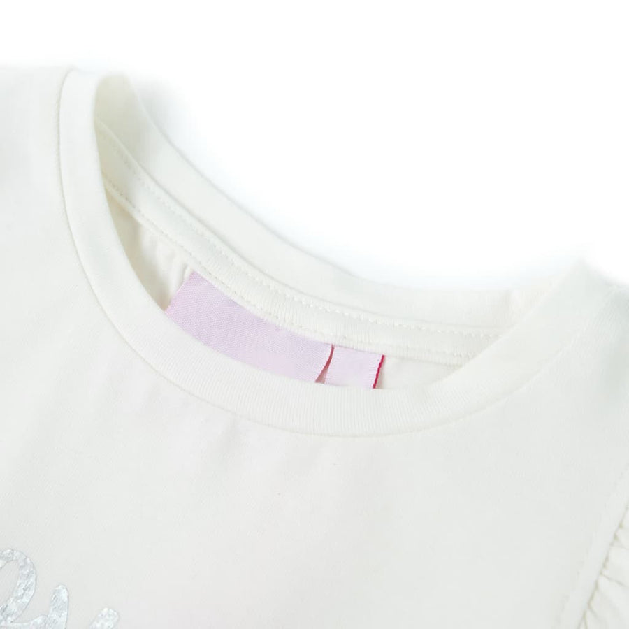 Kindershirt met mouwen met ruches 116 wit Wit