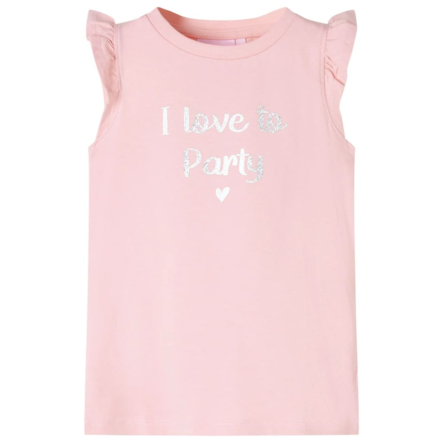 Kindershirt met ruches aan de mouwen 104 lichtroze lichtroze 104