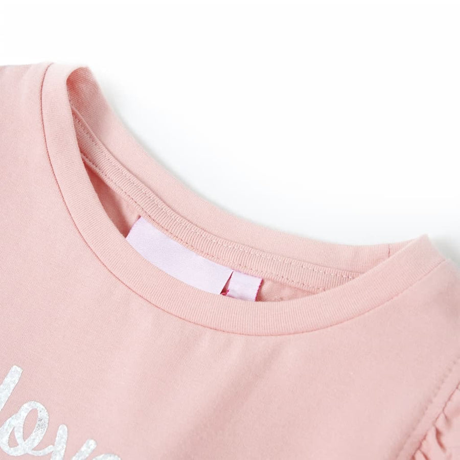 Kindershirt met ruches aan de mouwen 104 lichtroze lichtroze 104