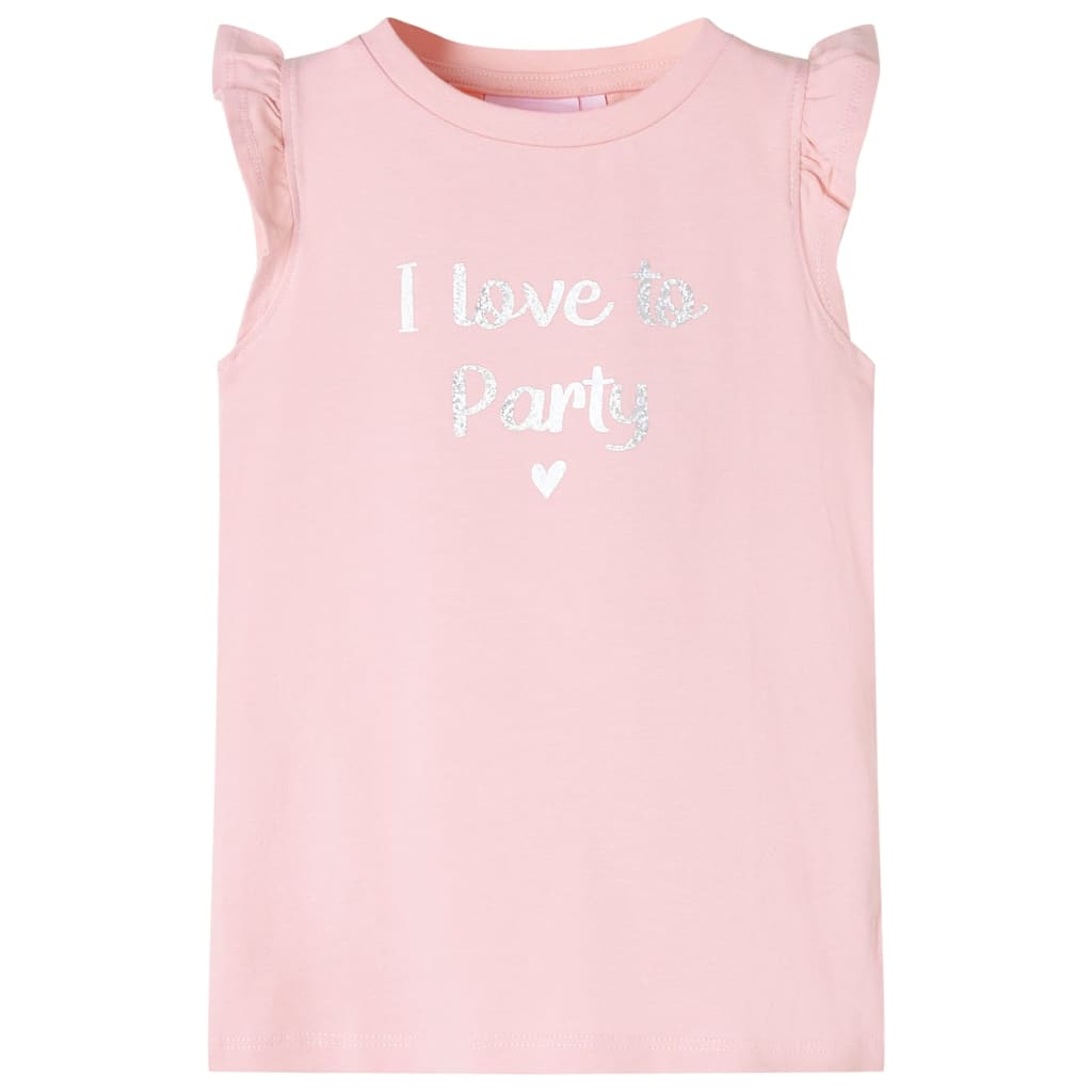 Kindershirt met ruches aan de mouwen 116 lichtroze lichtroze 116