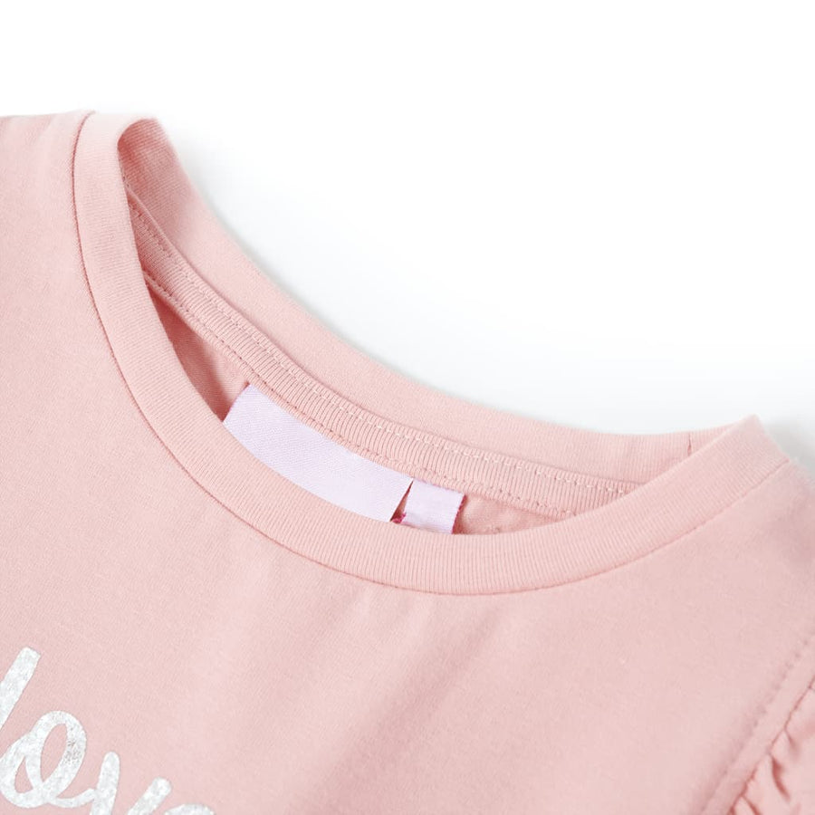 Kindershirt met ruches aan de mouwen 116 lichtroze lichtroze 116