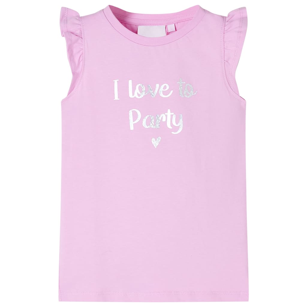 Kindershirt met ruches aan de mouwen 104 lila Lila