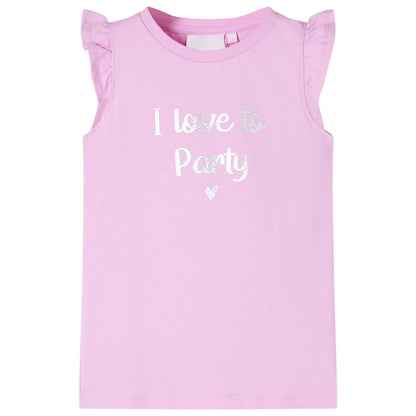 Kindershirt met ruches aan de mouwen 104 lila Lila