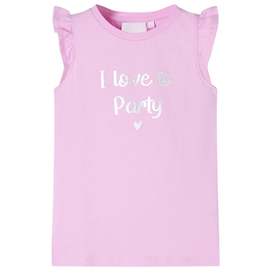Kindershirt met ruches aan de mouwen 104 lila Lila