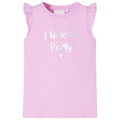 Kindershirt met ruches aan de mouwen 116 lila Lila
