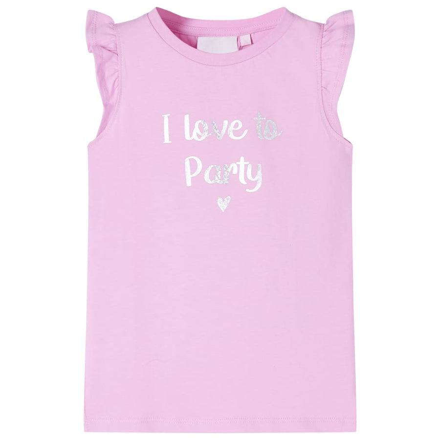 Kindershirt met ruches aan de mouwen 116 lila Lila
