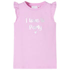 Children's T-shirt with ruffles on the sleeves 128 lilac