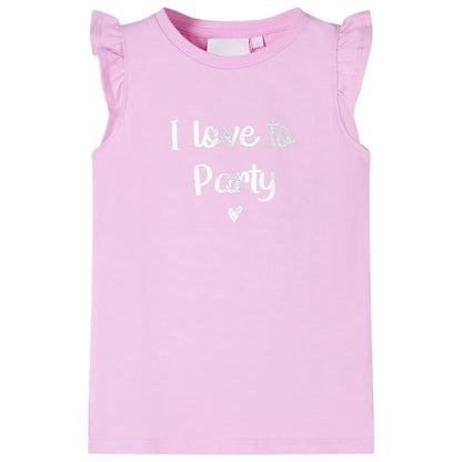 Kindershirt met ruches aan de mouwen 128 lila Lila