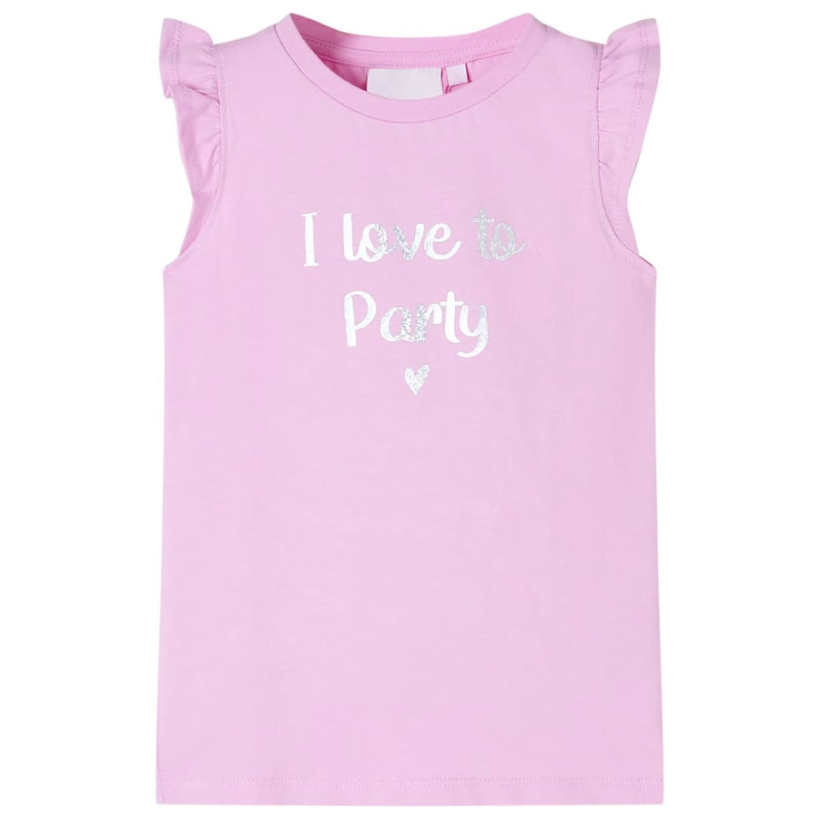 Kindershirt met ruches aan de mouwen 128 lila Lila