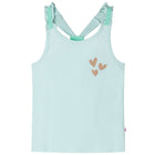 Kindertopje 128 lichtmint glitter hart