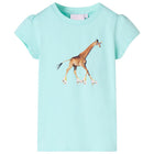 Kindershirt 128 lichtzeeblauw