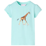 Kindershirt 128 lichtzeeblauw