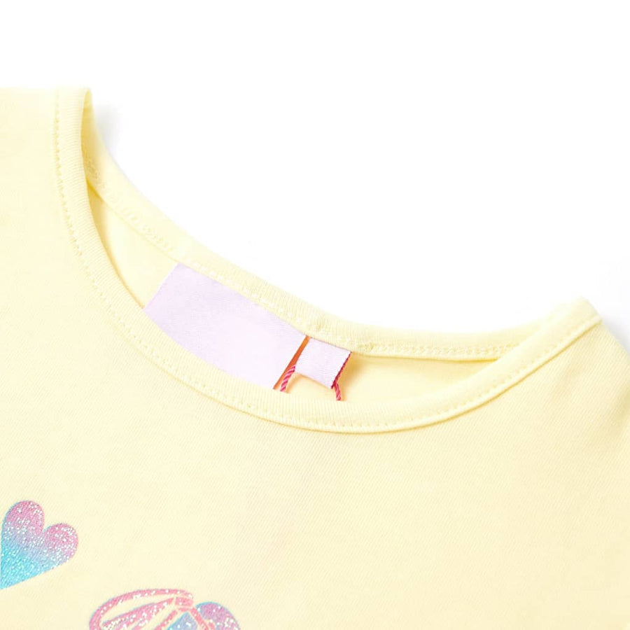 Kindershirt 92 zachtgeel Geel