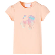 Kindershirt 128 lichtoranje katoen