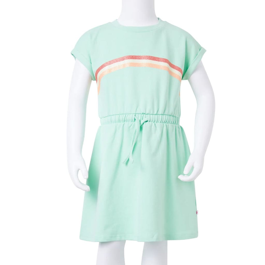Kinderjurk met trekkoord 128 felgroen Groen
