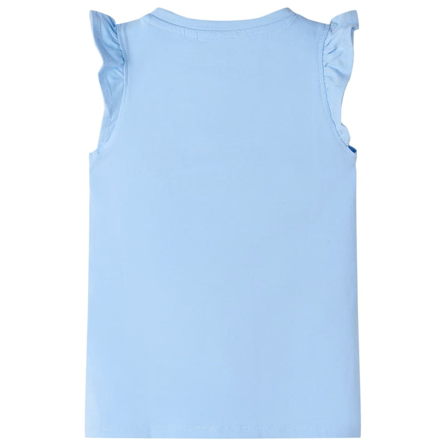 Kindershirt met ruches aan de mouwen 140 lichtblauw Blauw 140