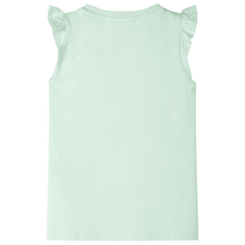 Kindershirt met ruches aan de mouwen 116 zachtgroen Groen