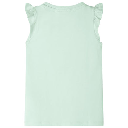 Kindershirt met ruches aan de mouwen 116 zachtgroen Groen