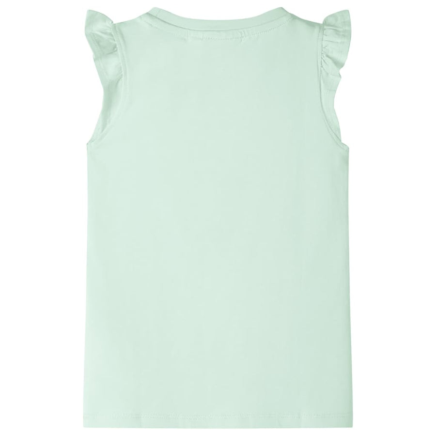Kindershirt met ruches aan de mouwen 128 zachtgroen Groen