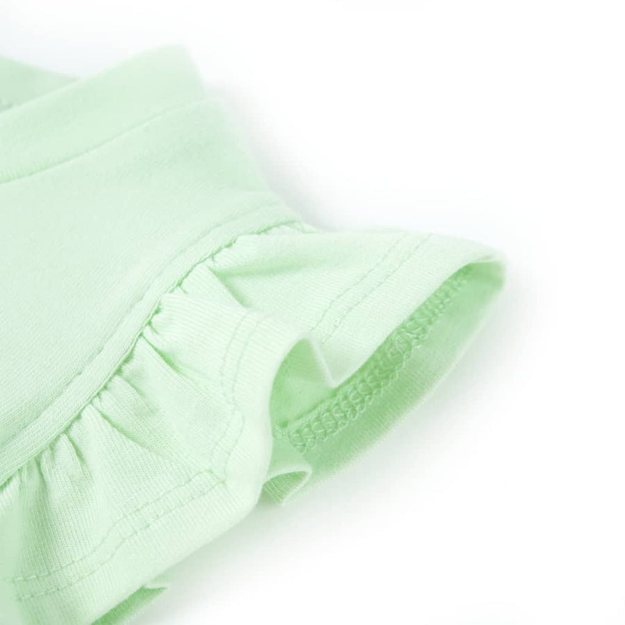 Kindershirt met ruches aan de mouwen 128 zachtgroen Groen