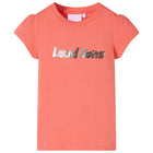 Kindershirt koraal 116 kapmouwen katoen
